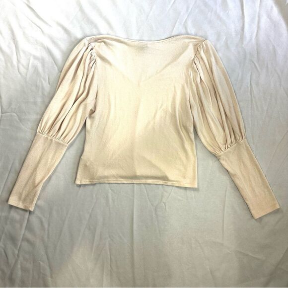 Forever 21 Blush Pink Long Balloon Sleeve V-neck Sweater Shirt Women’s Sz 2X - Picture 6 of 11